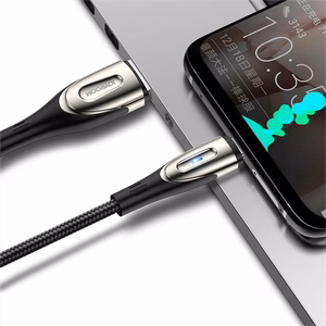 Joyroom Sharp Series S-M411 USB-A / Lightning 3A кабель 1.2m с индикатором зарядки - чёрный