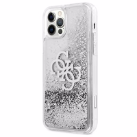 Guess GUHCP12LLG4GSI iPhone 12 Pro Max 6.7" hõbedane/hõbedane kõvakaaneline 4G Big Liquid Glitter