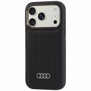 Audi kunstnahast ümbris seadmele iPhone 18 Pro / 17 Pro, MagSafe-ühilduv – must