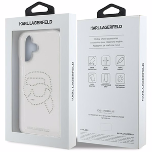 Karl Lagerfeld IML Rhinestones Karl Head Ümbris jaoks iPhone 16 Clear
