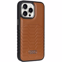 Audi Synthetic Leather ümbris with MagSafe jaoks iPhone 14 Pro Max - brown