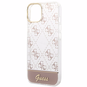 Guess GUHCP14MHG4MHP iPhone 14 Plus/ 15 Plus 6.7" roosa/roosa ümbris 4G Pattern Script