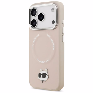 Karl Lagerfeld Choupette Pin MagSafe Ümbris jaoks iPhone 17 Pro Max - Roosa