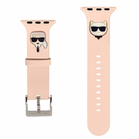 Karl Lagerfeld rihm KLAWLSLCKP Apple Watch 42/44/45/49mm roosa silikoon Karl & Choupette Heads