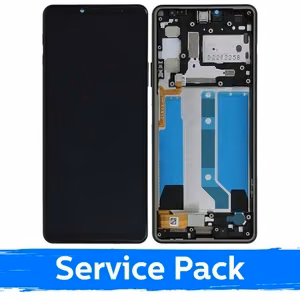 LCD дисплей совместимый с Sony Xperia 10 IV чёрный с рамкой (Service Pack)