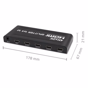 Qoltec 51798 aktiivne HDMI splitter 4 x HDMI 4K x 2K | 3,4 Gb/s