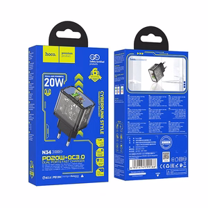 Зарядное устройство для телефона Hoco USB A + USB C QC3.0 PD 3A 20W N34 прозрачное