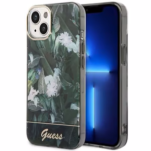 Guess Jungle Collection iPhone 14 Ümbris - roheline