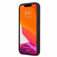 Karl Lagerfeldi nahast Ikonik Karl's Head metallist ümbris iPhone 13 mini jaoks - must