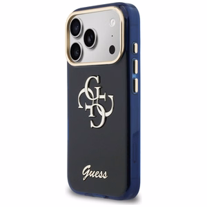 Guess IML 4G Script Metal ümbris for iPhone 17 Pro Max - sinine