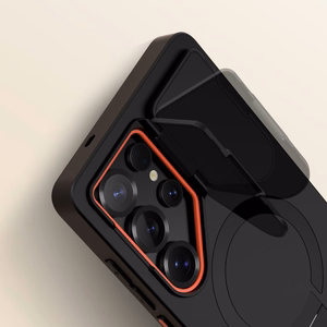 Tech-Protect Kevlar Aura MagSafe Ümbris jaoks Samsung Galaxy S25 Ultra - Must/Oranž