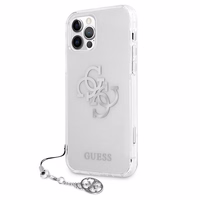 Guess GUHCP12LKS4GSI iPhone 12 Pro Max 6.7" läbipaistev kõvakaaneline 4G Silver Charms kollektsioon