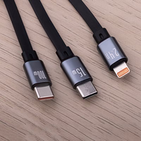 Forever 3in1 kaabel USB - Lightning + 2x USB-C 1,2 m 100W must