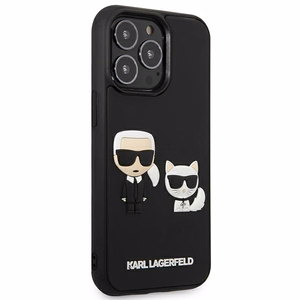 Karl Lagerfeld KLHCP13L3DRKCK iPhone 13 Pro / 13 6.1" must/must kõvakott Karl&Choupette Ikonik 3D