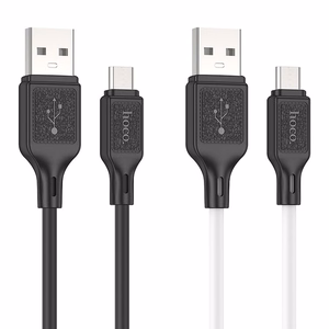 Кабель USB A - Micro USB Hoco 2,4A 1 m X90 чёрный