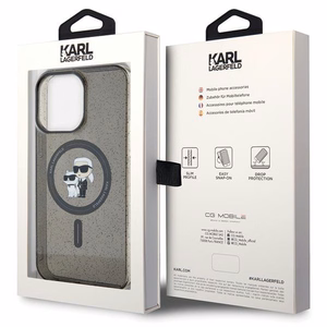 KARL LAGERFELD ümbris jaoks IPHONE 15 Pro Max KLHMP15XHGKCNOK (Glitter + MAG) must