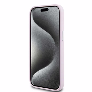 DKNY ümbris jaoks iPhone 15 6,1" DKHMP15SSMCHLP roosa HC Magsafe silicone w horizontal metal logo
