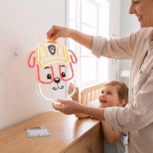 Riputatav Paw Patrol LED-neoonvalgusti pleksiklaasil – Rubble OW-130446