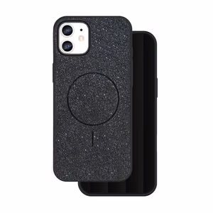Glitter Thin Mag ümbris jaoks iPhone 12 / 12 Pro 6,1" must
