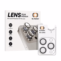 Tempered glass Tel Protect 3D Lens on camera jaoks Iphone 15 Pro/15 Pro Max läbipaistev (lens 3 pieces)