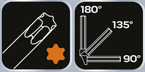 Набор ключей TORX с рукояткой: T9, T10, T15, T20, T25, T27, T30, T40