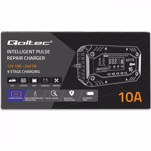 Qoltec 52482 sõiduki akulaadija 12/24 V must, sinine