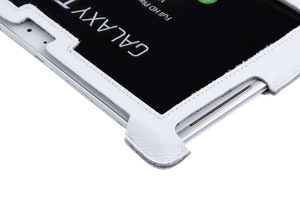 Ehtsast nahast ümbris Samsung Galaxy Tab P5100 jaoks, valge