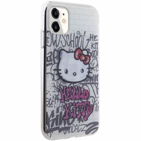 Hello Kitty IML Kitty On Bricks Graffiti ümbris jaoks iPhone 11 / Xr - valge