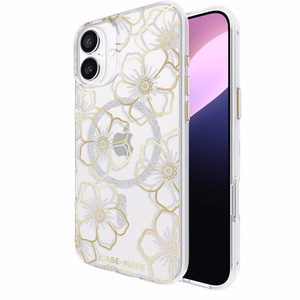 Case-Mate Floral Gems MagSafe ümbris seadmele iPhone 16 Plus, kuldne