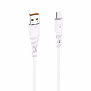 Kaabel USB A to Micro USB Forcell F-Energy QC3.0 2,4A 18W Silikoon 1 m C341 valge