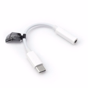 Adapter AUX Type C (male) to Jack 3,5 mm (female) BOX valge