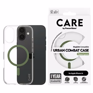 CARE by PanzerGlass Flagship Ümbris iPhone 16 6.1" roheline/roheline MagSafe 1369