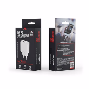 Maxlife MXTC-06-25AC PD QC laadija 1x USB-C 1x USB 25W valge