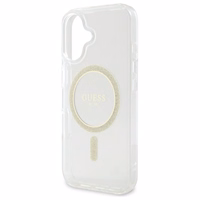 Guess GUHMP16MHFGERET iPhone 16 Plus 6.7" läbipaistev hardcase IML Glitter Circle MagSafe