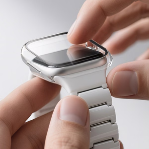 AmazingThing Radix Klaas Ekraanikaitse koos Ümbris jaoks Apple Kell Seeria 11 46mm - läbipaistev