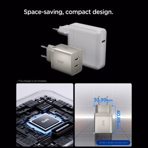 Spigen Essential EE472EU-GAN 2 pordiga 47 W seinalaadija – titaanivärvi