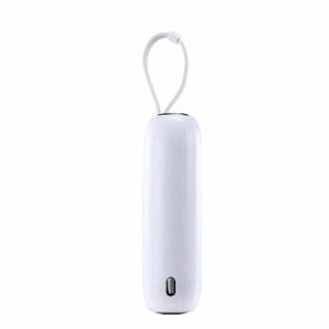 Joyroom mini powerbank 10000mAh värviline seeria 22.5W koos 2 sisseehitatud USB C ja Lightning kaabliga valge (JR-L012)