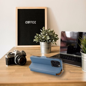 FOLIO Side Magnet Kaaned jaoks IPHONE 16 PRO sinine