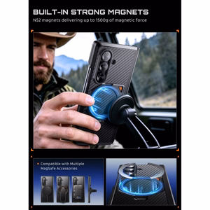Supcase UB Aero MagSafe 2-osaline ümbrise ja privaatsusfiltriga ekraanikaitse komplekt Samsung Galaxy Z Fold 8 Ultra jaoks – must