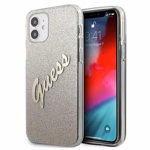 Guess GUHCP12SPCUGLSGO iPhone 12 mini 5.4" золотой/золотой жёсткий чехол Glitter Gradient Script