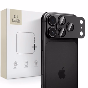 Must Tech-Protect CamFull Fit+ alumiiniumist ja karastatud klaasist kaameramooduli kaitse Apple iPhone 18 Pro Max telefonile