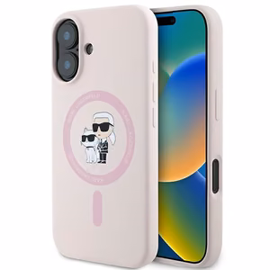 KARL LAGERFELD ümbris jaoks IPHONE 16 Plus compatible with MagSafe KLHMP16MSCMKCRHP (Silicone KC Body Ring) roosa