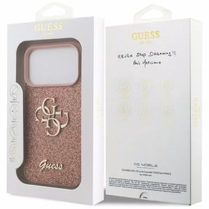 Guess Fixed Glitter Big 4G Ümbris jaoks iPhone 17 Pro - Roosa