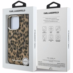 Karl Lagerfeld IML Leopard Pattern MagSafe Ümbris jaoks iPhone 16 Pro Max - Brown