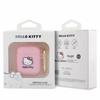 Hello Kitty Silicone 3D Kitty Head ümbris jaoks AirPods 1/2 - roosa