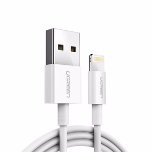 USB kaabel Ugreen US155 MFi USB to Lightning 2.4A 2.0m valge