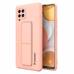 Wozinsky Kickstand Case silikoonist ümbris koos stendiga Samsung Galaxy A42 5G roosa
