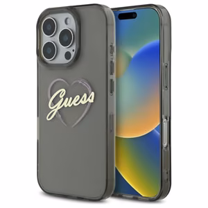 Guess IML Heart Ümbris jaoks iPhone 16 Pro Max - must