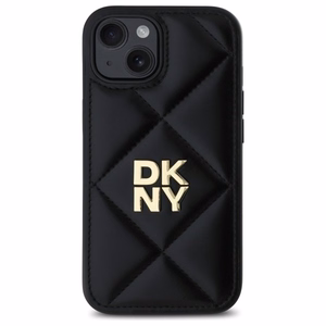 DKNY Quilted Stack Logo iPhone 14 Ümbris - Must