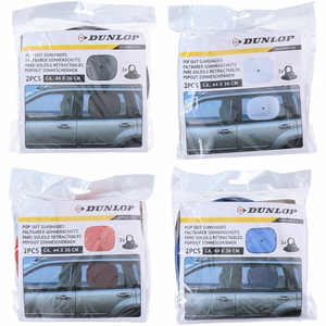 Dunlop auto küljeakende päikesevarjud, 36 × 44 cm, 2 tk, punased
